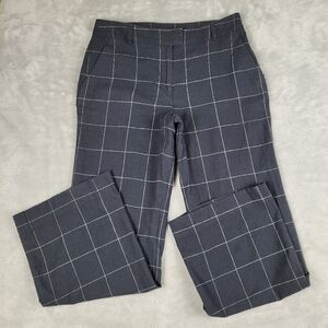 Donna Karan NY Women's Pants Linen Blend Plaid Windowpane Size 6
